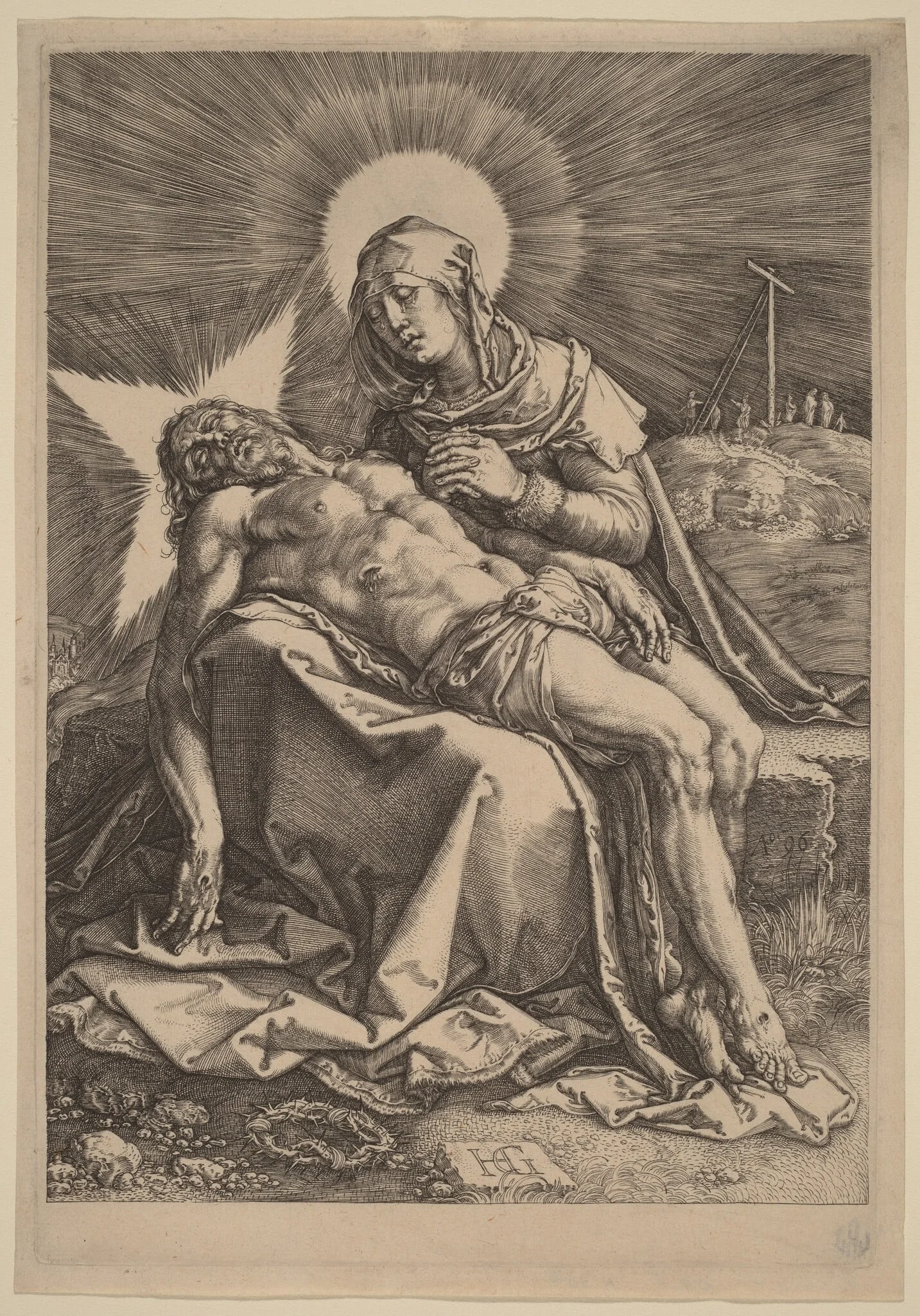 Pietà (The Sorrowing Virgin with the Dead Christ in Her Lap), detail