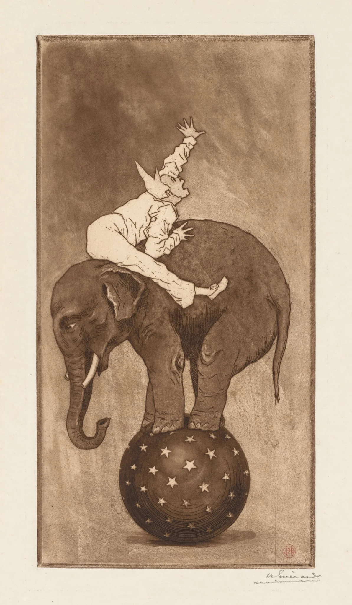 Elephant and Clown (L'Elephant et le Clown), detail