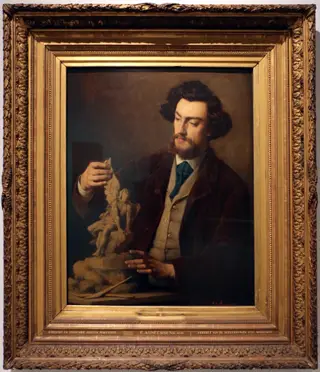 Gaston Marchant, sculptor, by Edouard Agneessens, unspecified, 1869