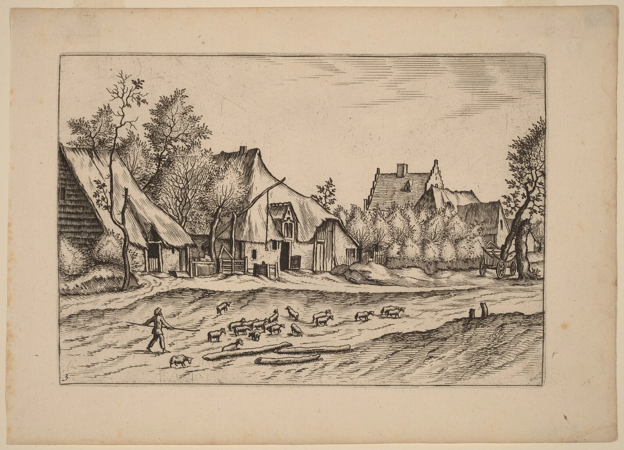 Farms in a Village, detail