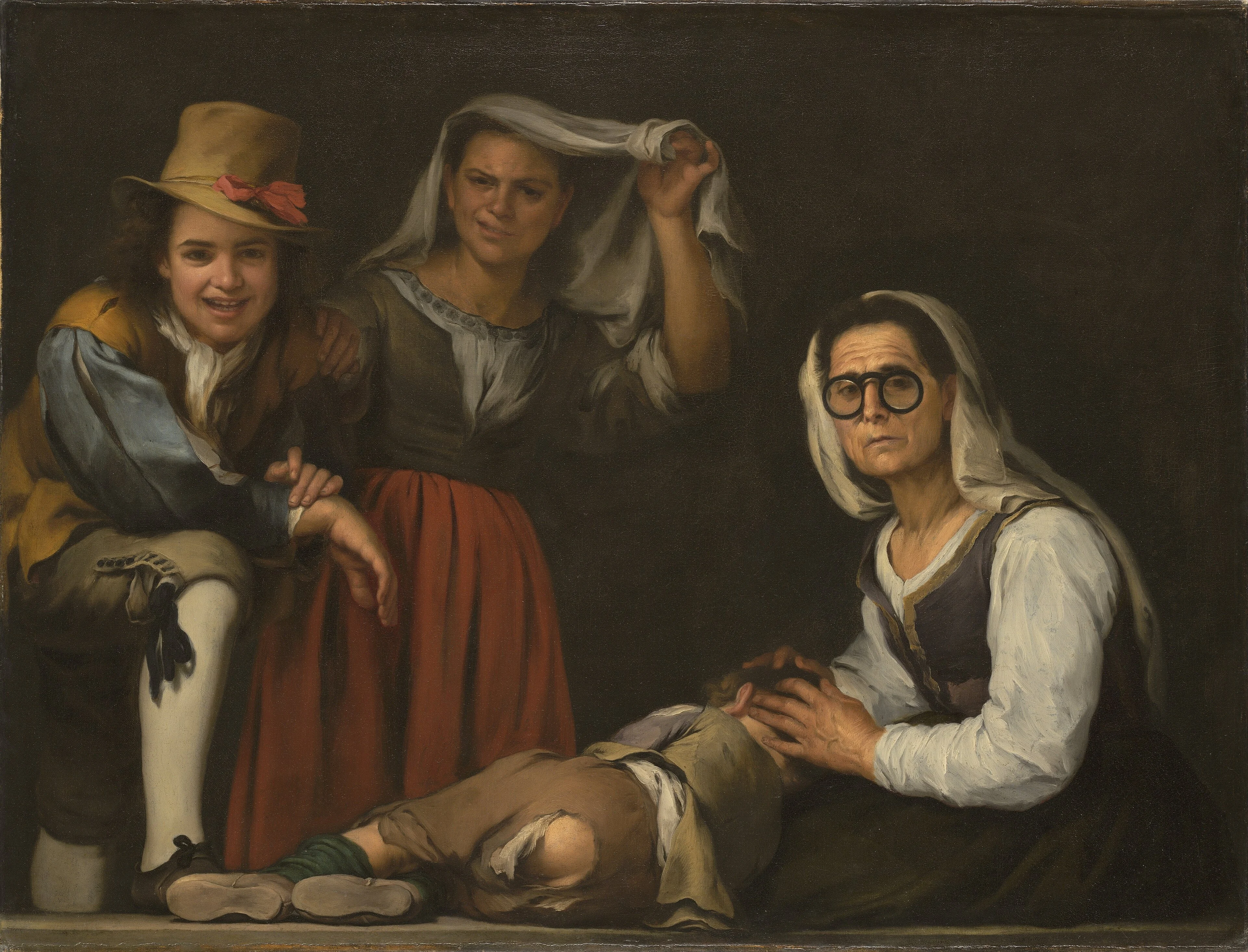 Four Figures on a Step, detail