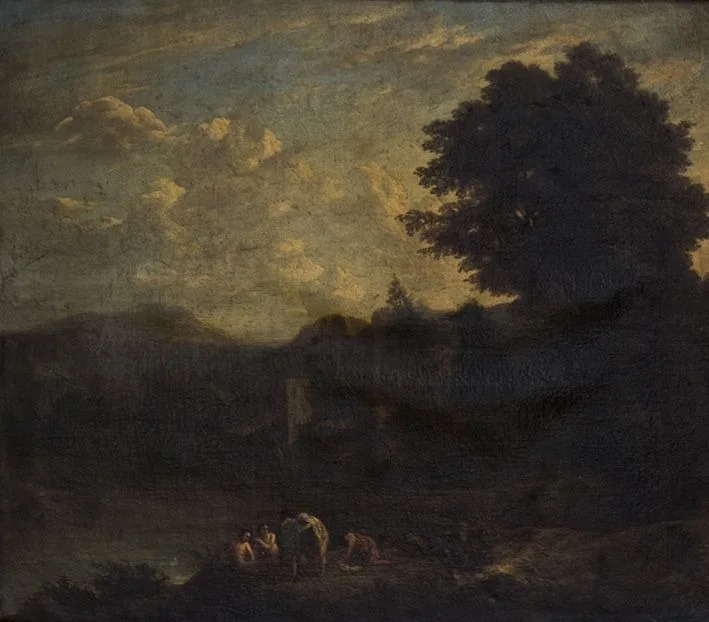 Landschaft mit See, detail