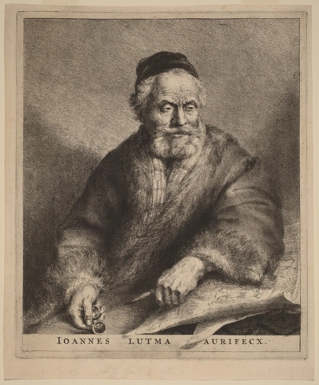 Jan Lutma the Elder, by Jan Lutma II, ink, 1656