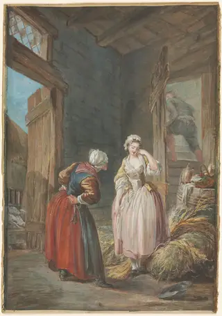 The Surprised Lovers, by Pierre-Antoine Baudouin, 1765