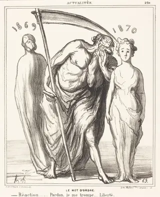 Le Mot d'ordre: Réaction... Pardon... Liberté, by Honoré Daumier, ink, 1869