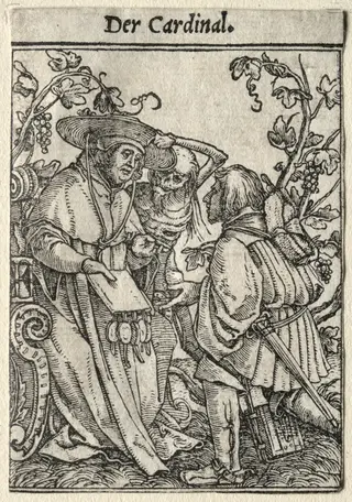 Dance of Death:  The Cardinal, by Hans Holbein the Younger, 1526