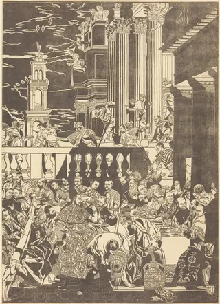 The Marriage at Cana [right plate], by John Baptist Jackson, ink, 1740