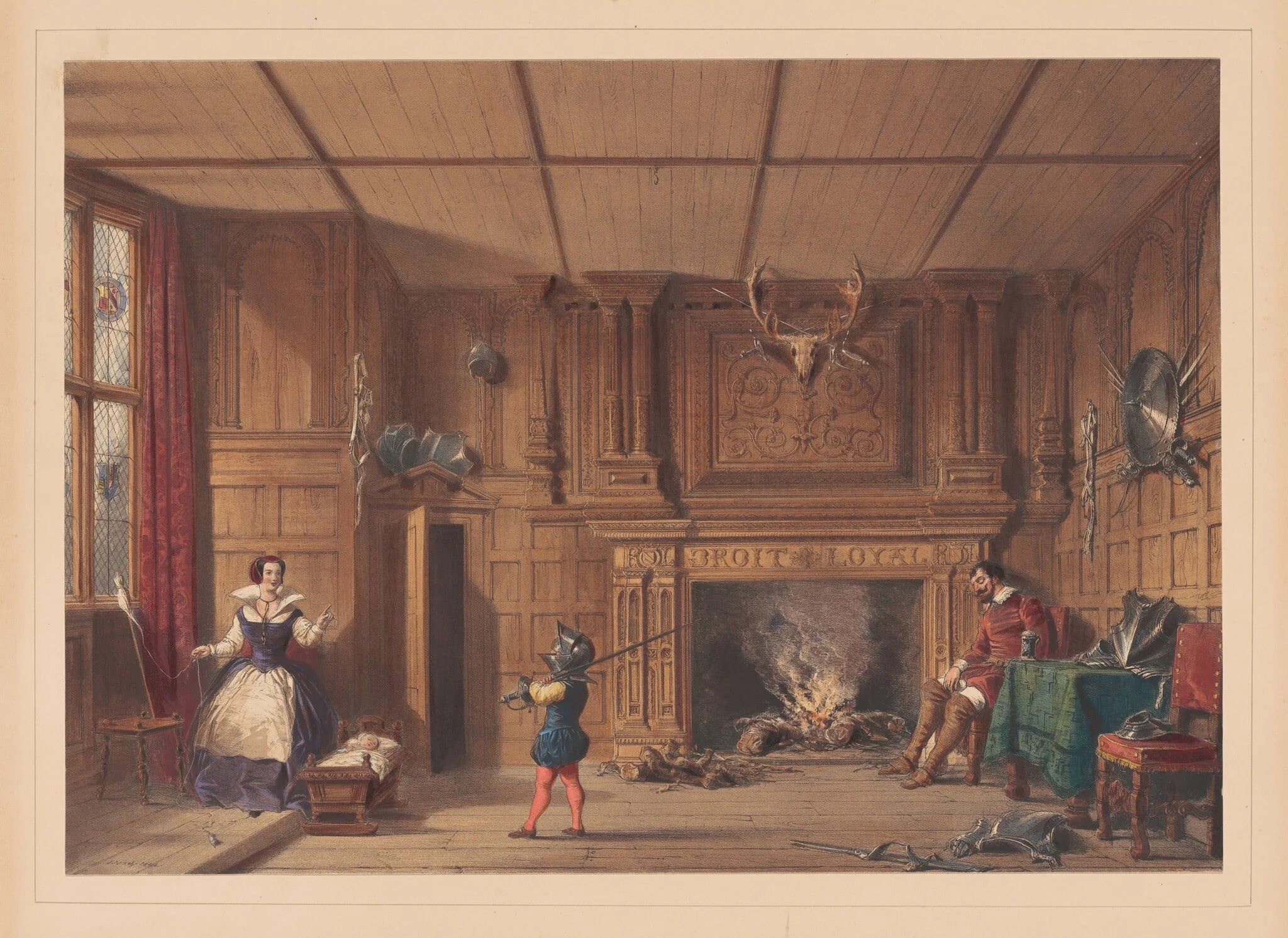 Fireplace in the Gatehouse, Kennelworth, Warwickshire, detail