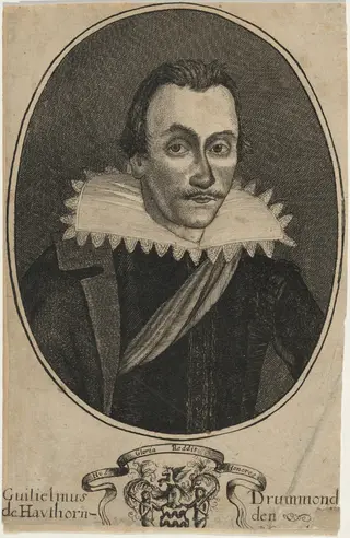 William Drummond of Hawthornden, Historian and Poet, by Robert Gaywood, ink, 1655