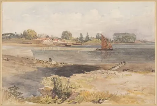 Scene on the Thames, by henry riviere, watercolor, 1811