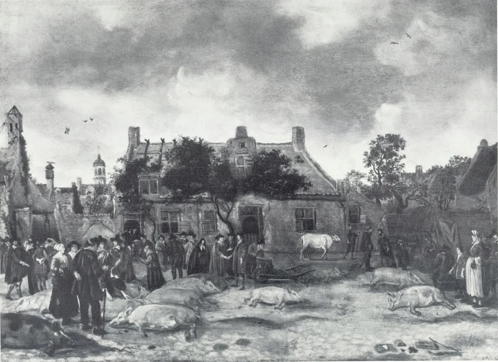 Selling Pigs at the Market in The Hague, detail