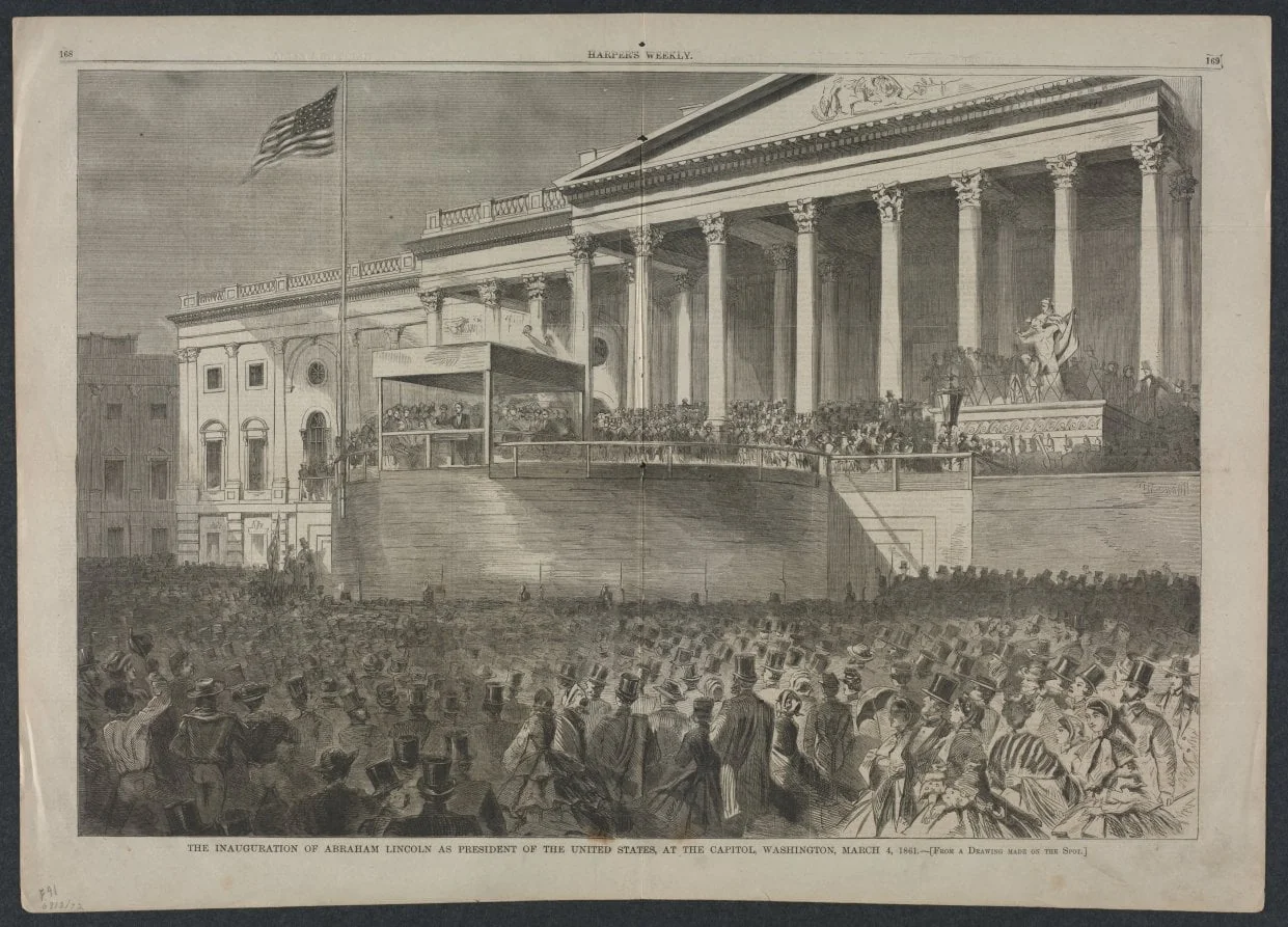 The Inauguration of Abraham Lincoln as President of the United States, at the Capitol, Washington, March 4, 1861, detail
