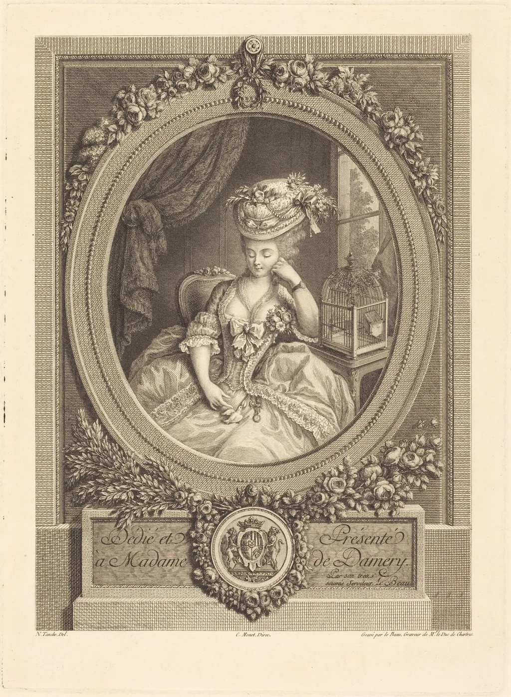 Le desirs naissants, by Pierre Adrien Le Beau, ink, 1774