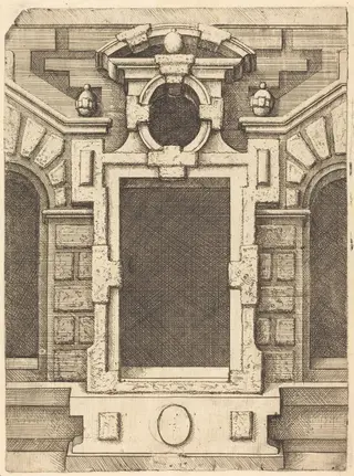 Pedimented Windows, by Wendel Dietterlin, ink, 1594