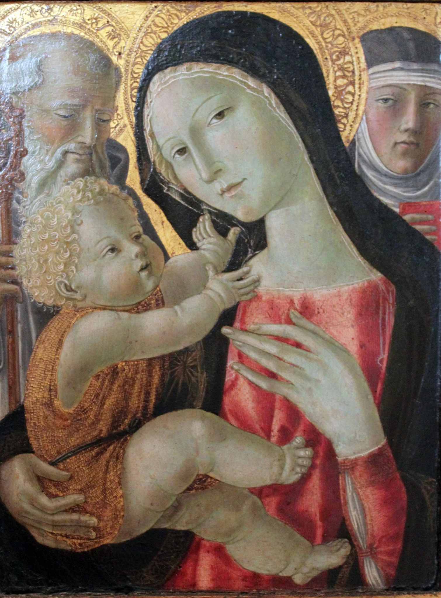The Virgin and Child, St. Benedict and Saint Catherine of Siena, detail