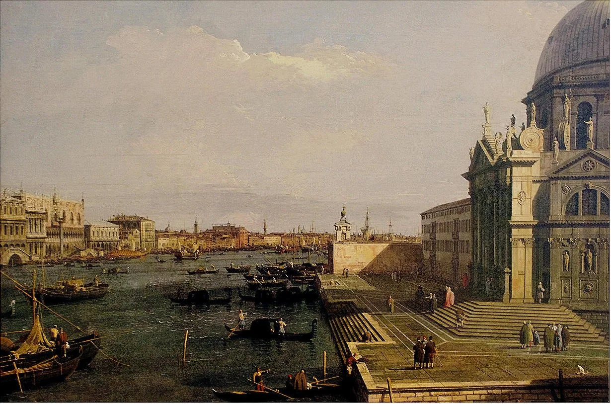 Santa Maria della Salute and Riva degli Schiavoni, Venice, detail