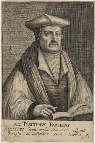 Matthew Parker, Archbishop of Canterbury, by Magdalena van de Passe, ink, 1620