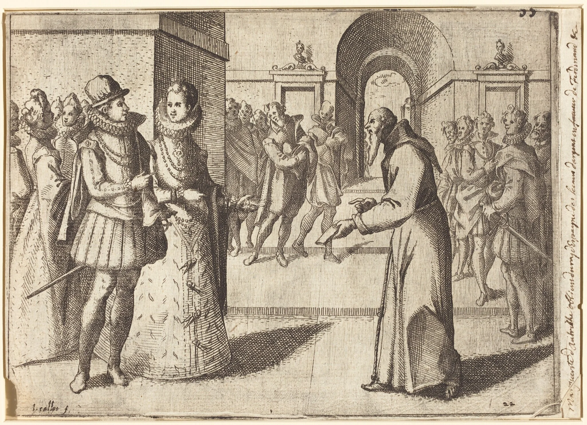 A Capucin bringing thanks of the King of Bavaria [recto], detail