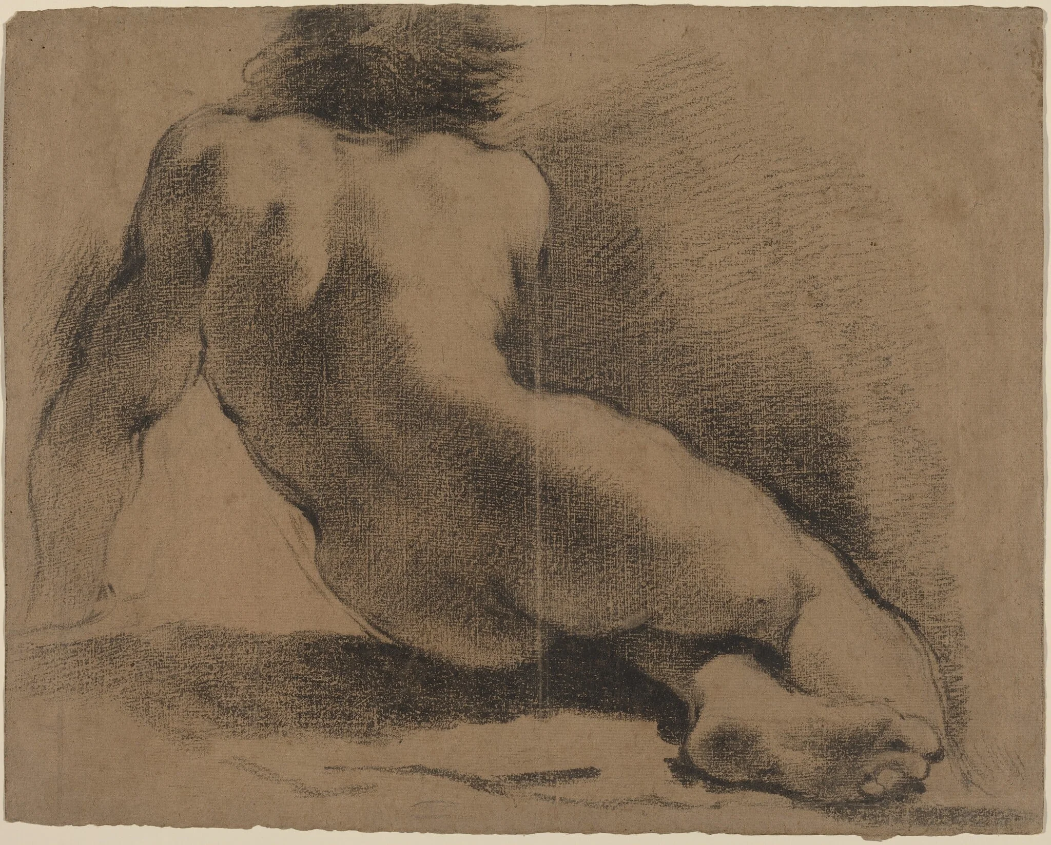 Seated Nude Boy Seen from the Back, detail