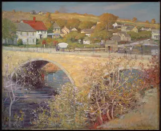 Bridge at Ipswich, by Theodore Wendel, oil, 1905
