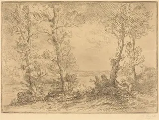 Salmon Fisher (Le pecheur du saumon), by Alphonse Legros, ink, 1874