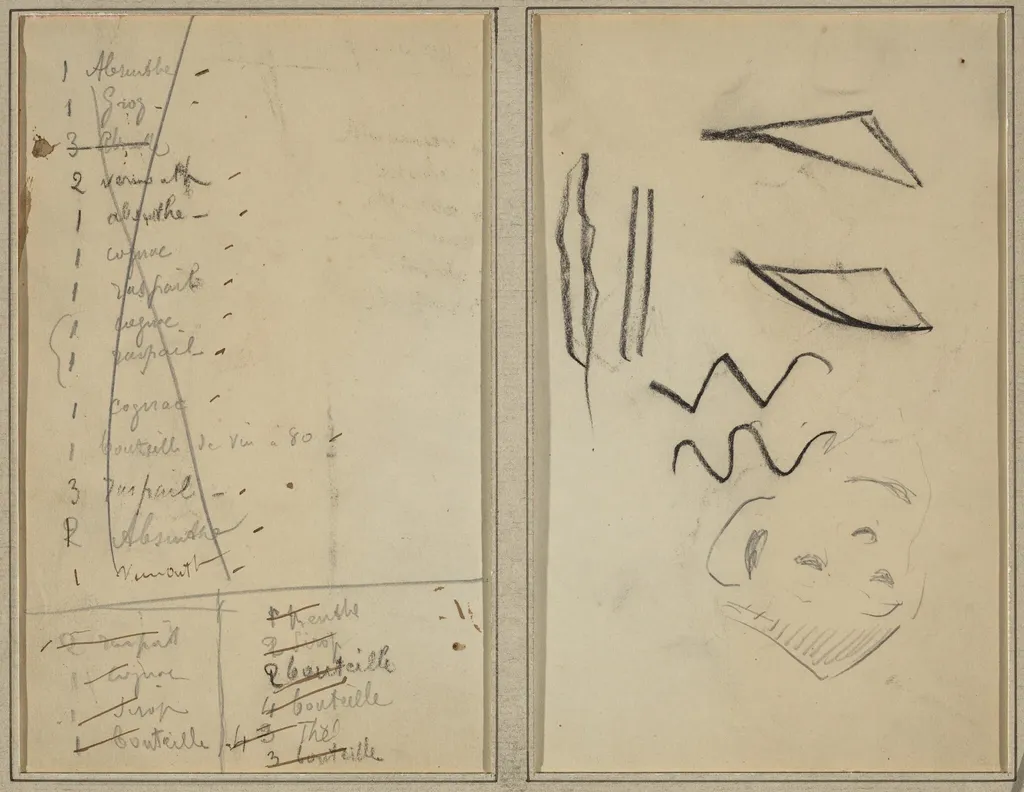 "Neige" (Snow); Itinerary [recto], by Paul Gauguin, graphite, 1886