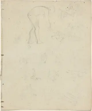 Sheet of Studies [recto and verso], by John Flaxman, graphite, 1790