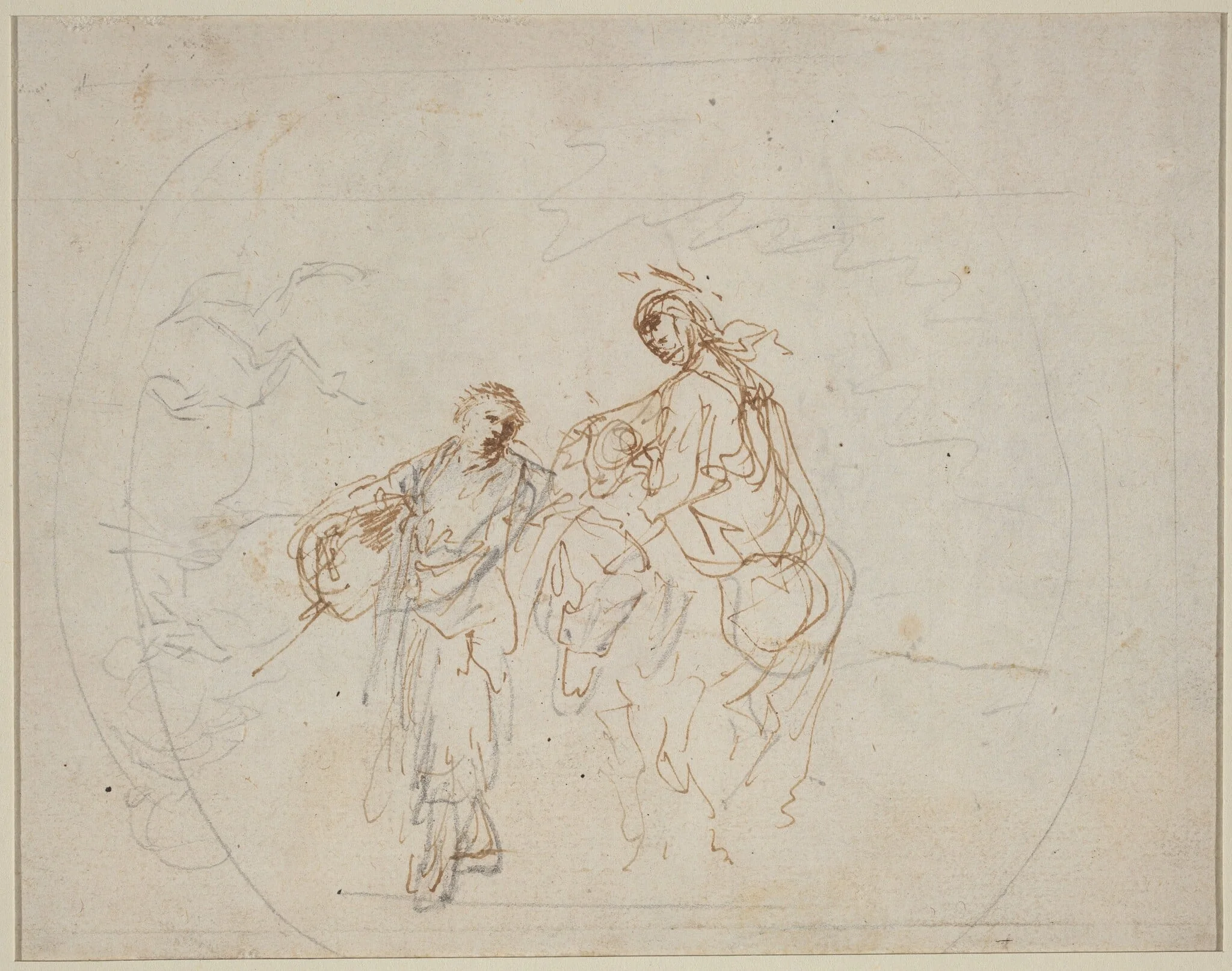 The Flight into Egypt [verso], detail