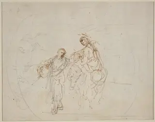 The Flight into Egypt [verso], by Stefano Della Bella, ink, 1637