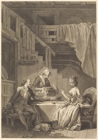 Le faucon, by Jean-Baptiste Tilliard, ink, 1774