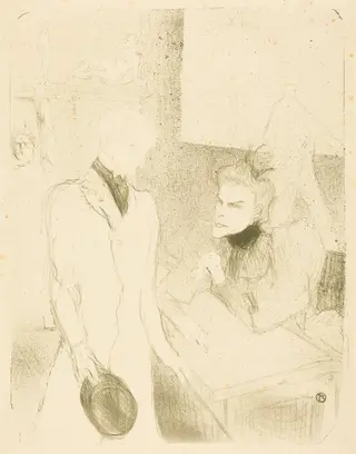Brandes and Le Bargy in "Cabotins" (Brandès et Les Bargy dans "Cabotins"), by Henri de Toulouse-Lautrec, ink, 1894