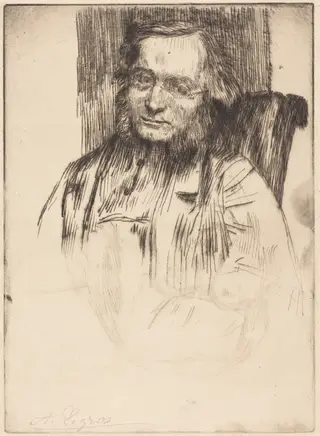 Edwin Edwards, by Alphonse Legros, ink, 1874