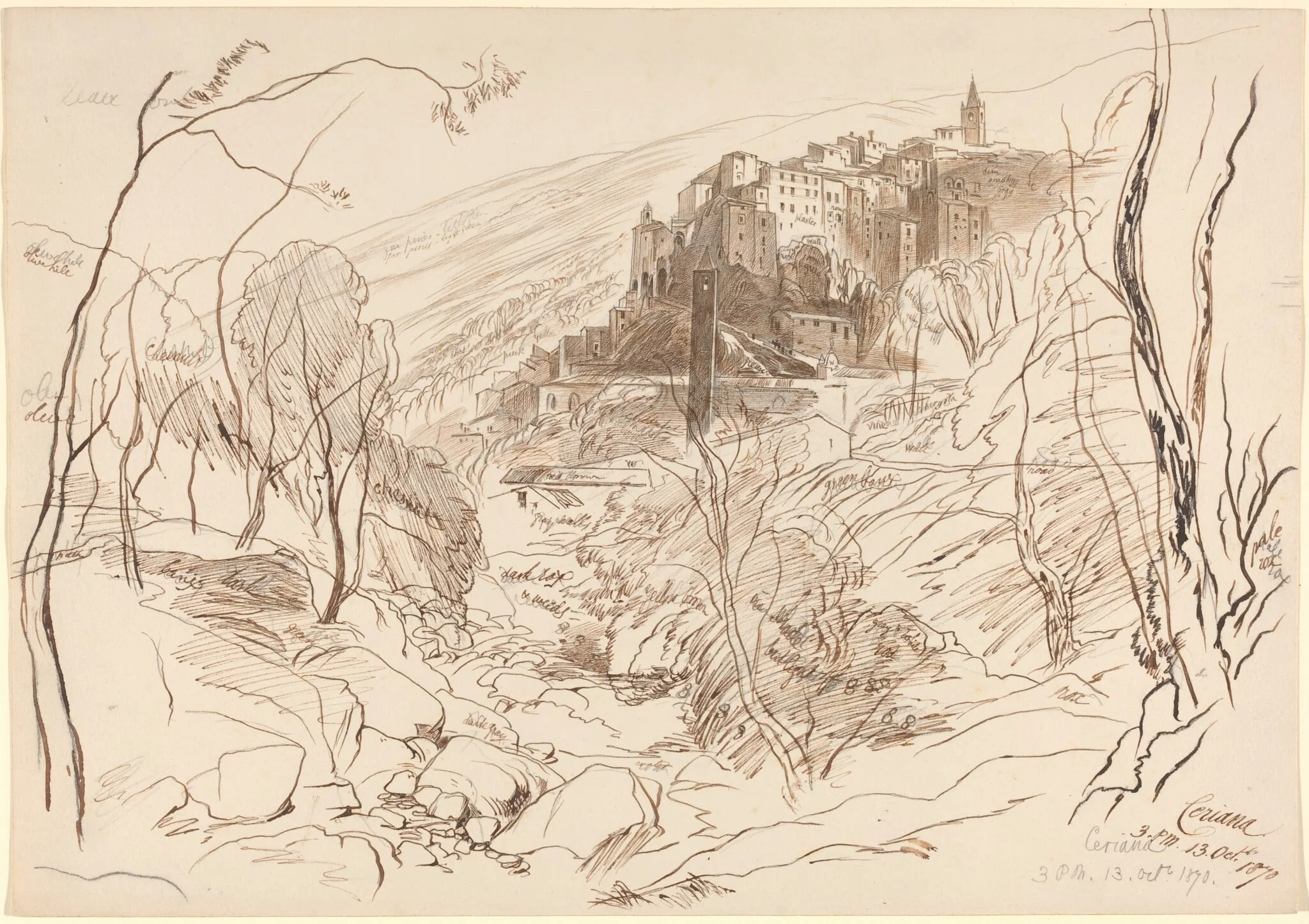 View of Ceriana, detail
