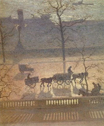 View of London: bank along the Thames, detail
