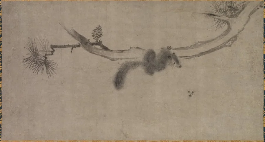 Squirrel on a Pine Branch, detail