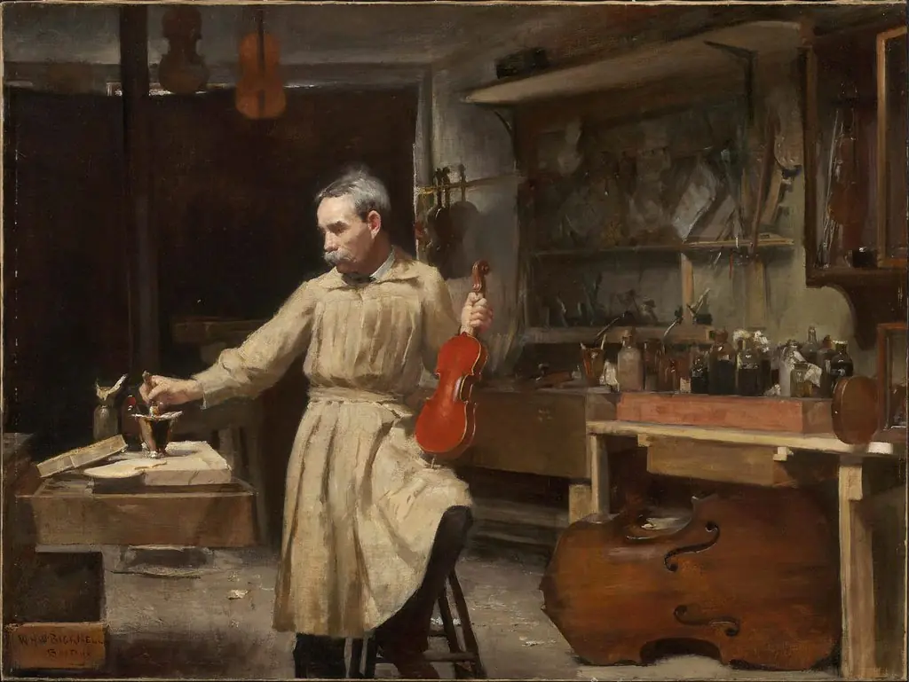 The Violin Maker, by William H. W. Bicknell, oil, 1894