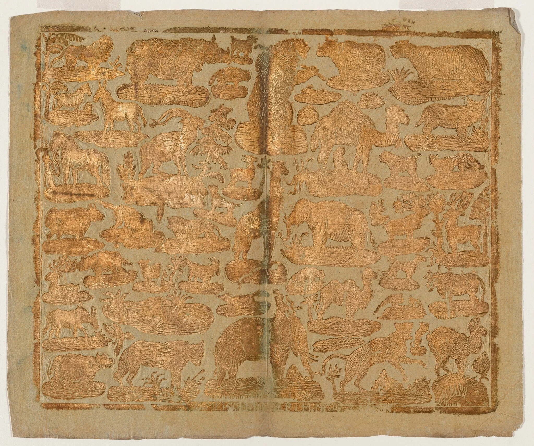 Endpaper with Animals, detail