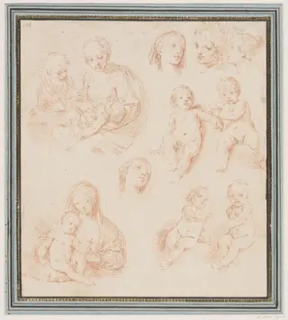 The Virgin and Child, St. Joseph and the young St. John the Baptist, by Simone Cantarini, 1639