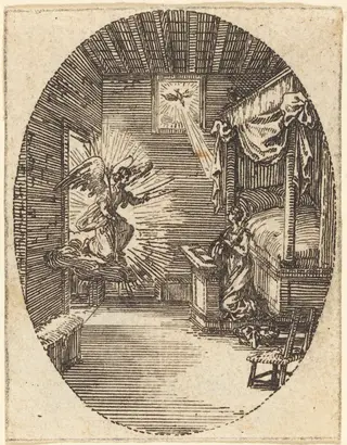 The Annunciation, by Jacques Callot, ink, 1631