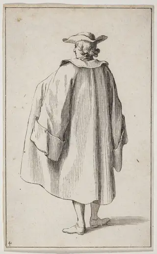Standing Man Viewed from Behind, by Sébastien Le Clerc I, ink, 1685