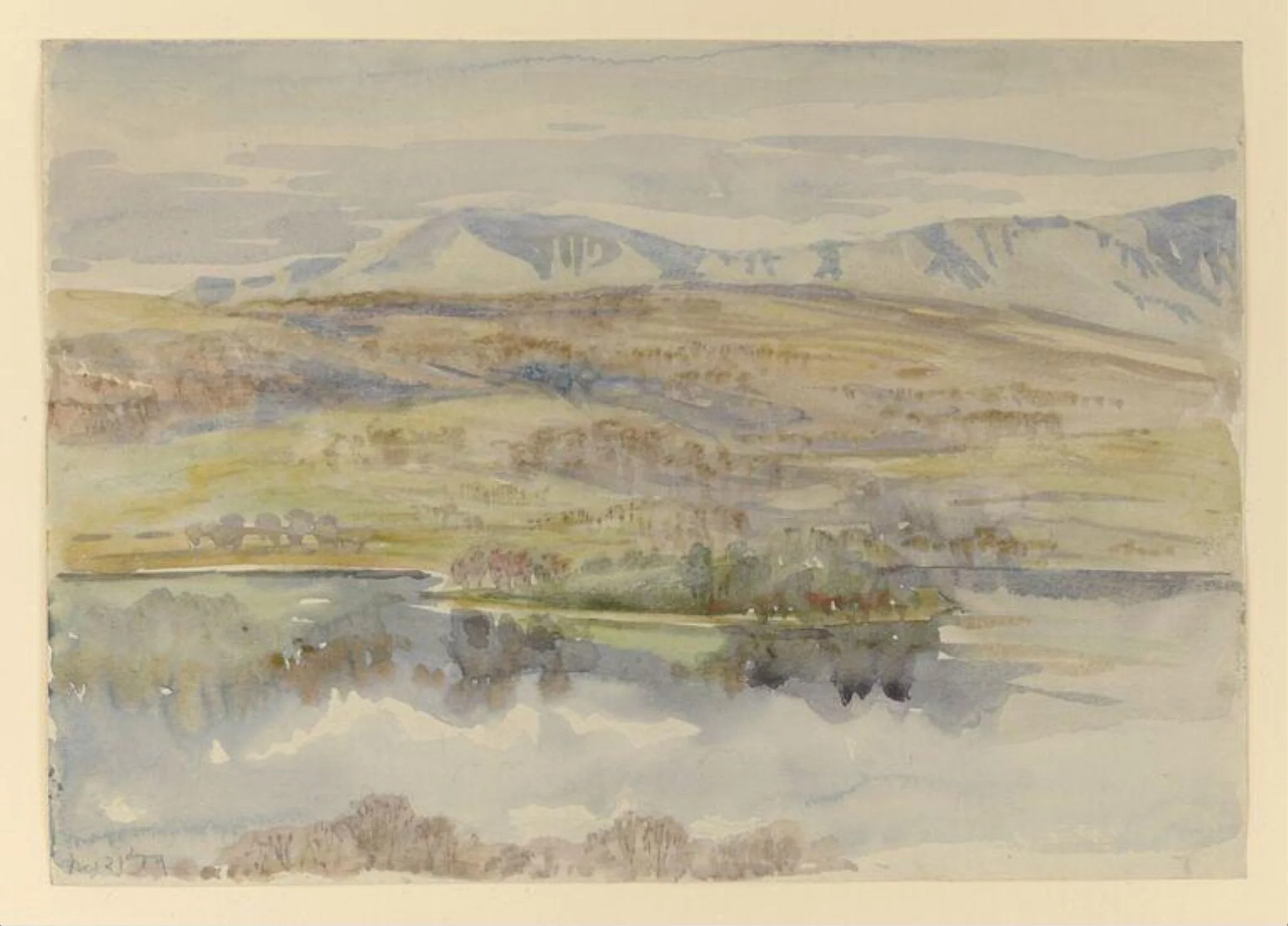View across Esthwaite Water, detail