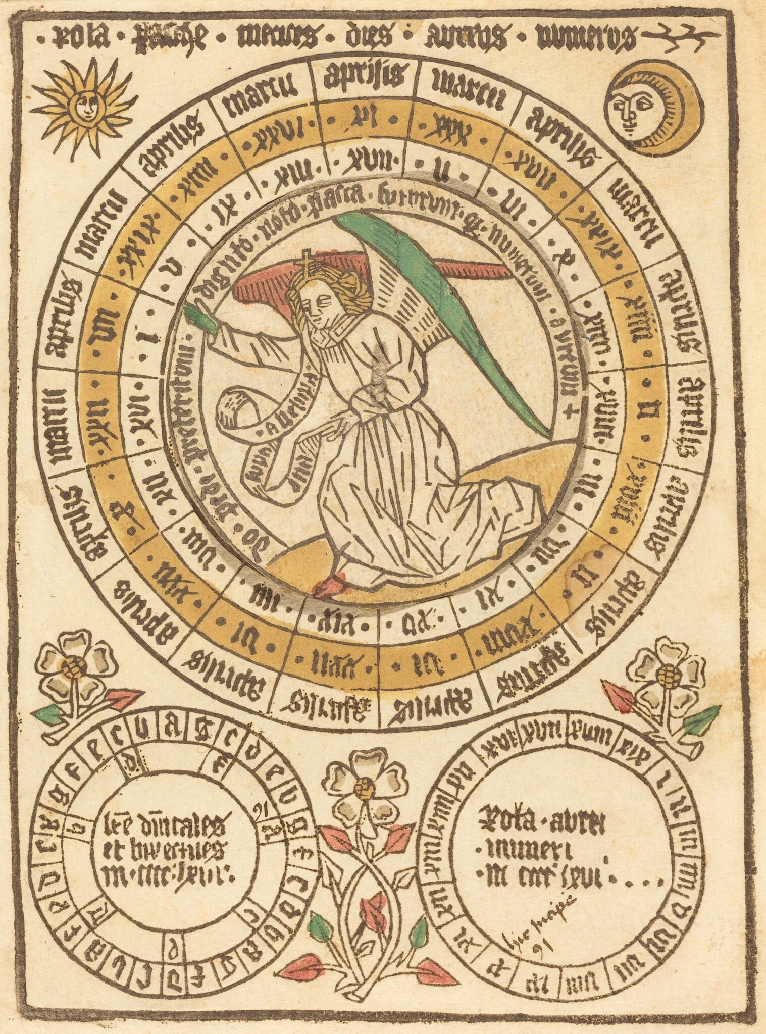An Easter Calendar Beginning with the Year 1466, detail