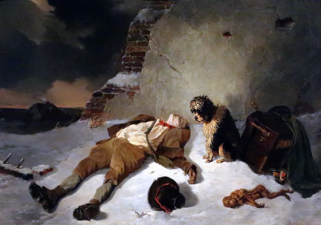 Alone in the world, by Joseph Stevens, oil, 1848