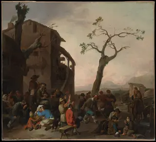 Peasants Dancing, by Johannes Lingelbach, oil, 1651