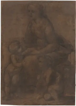 The Madonna and Child with Saint John the Baptist, by Raphael, chalk, 1507