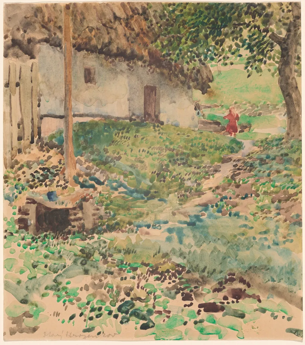 Stary Hrosenov, by Karel Vitezslav Masek, watercolor, 1889