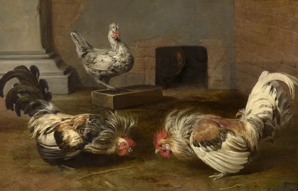Fighting Cocks, by Frans Snyders, oil, 1628