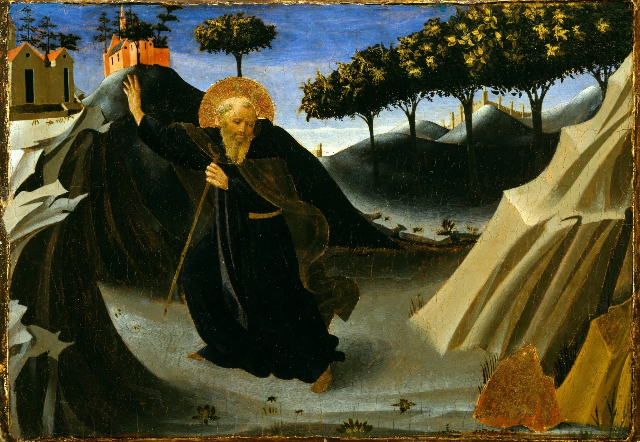 Saint Anthony Abbot Shunning the Mass of Gold, detail