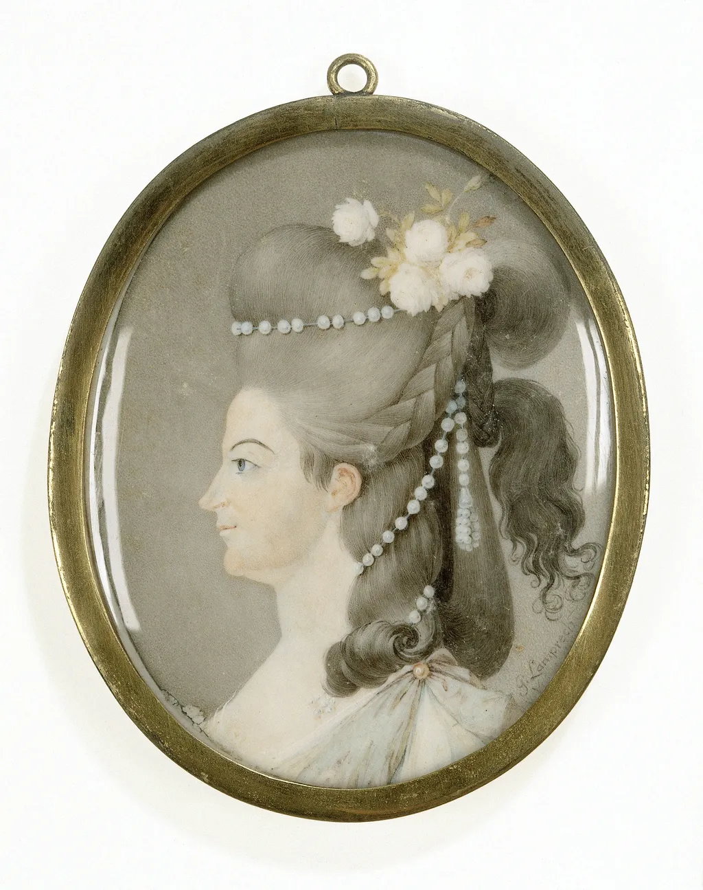 Frederika Sophia Wilhelmina (1751-1820), prinses van Pruisen. Echtgenote van prins Willem V, by Georg Lamprecht, ivory, 1790