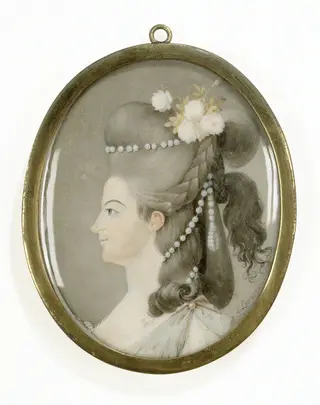 Frederika Sophia Wilhelmina (1751-1820), prinses van Pruisen. Echtgenote van prins Willem V, by Georg Lamprecht, ivory, 1790